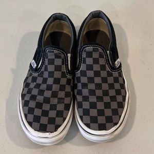 VANS Slip-On Checkerboard Canvas Skate Shoes Gray White Black Size 1.5 Kids